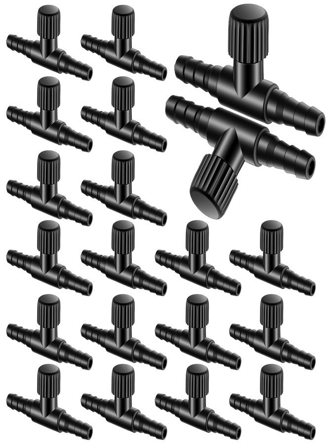 HaiFafafaing 20 Pcs Aquarium Control Valve - T Shaped Aquarium Air Valves for 3/16" (4mm) ID Airline Tubing - Single Way Control Valve for Fish Tank Accessories - Image 1